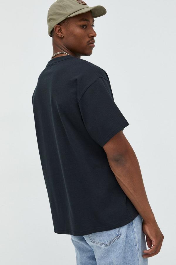Bavlněné tričko Converse černá barva, s aplikací