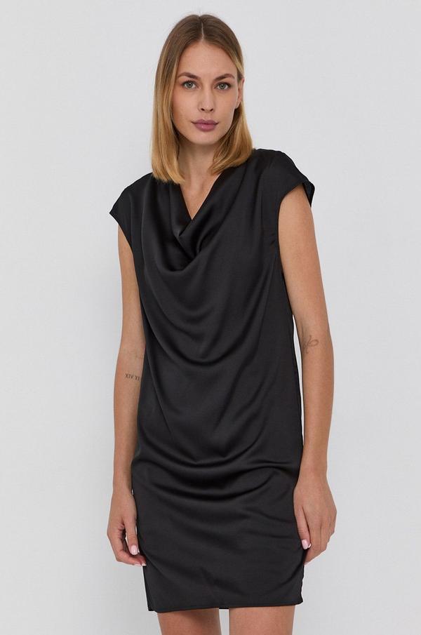 Šaty Sisley černá barva, mini, jednoduché