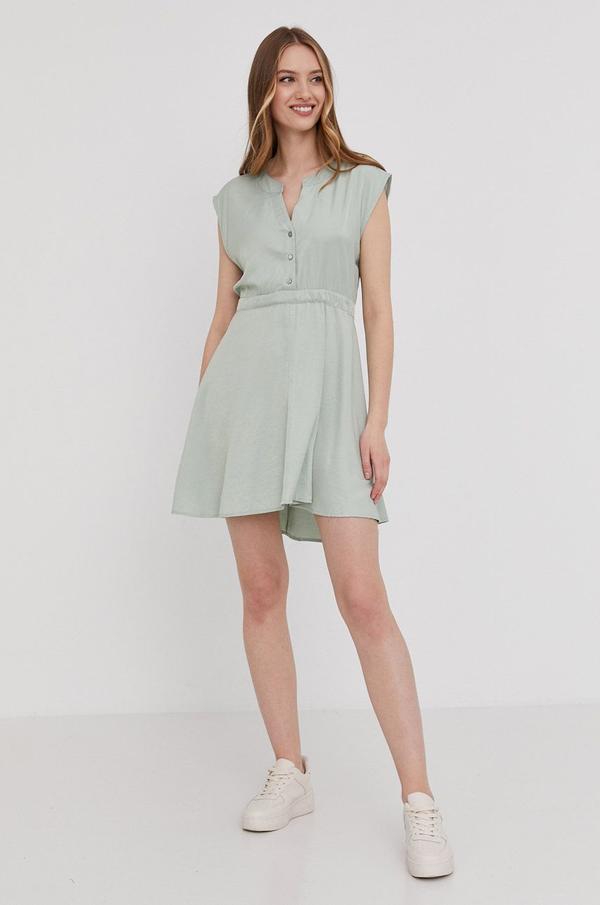 Šaty Answear Lab zelená barva, mini, asimetrické