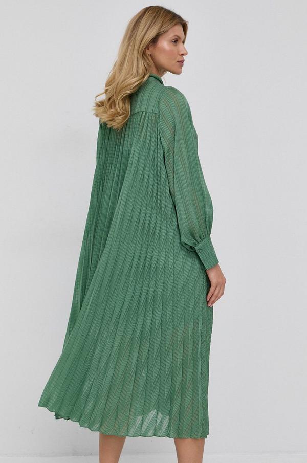 Šaty Samsoe Samsoe zelená barva, midi, oversize