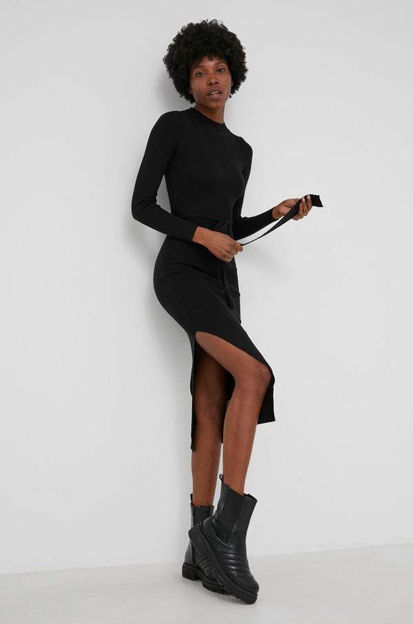 Šaty Answear Lab černá barva, maxi, přiléhavá