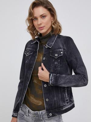 Džínová bunda Pepe Jeans Thrift dámská, šedá barva, přechodná