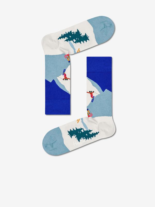 Happy Socks Downhill Skiing Ponožky Modrá