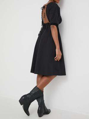 Bavlněné šaty Answear Lab černá barva, mini, áčková