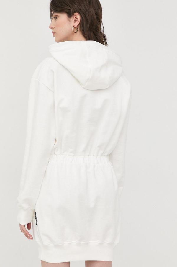 Bavlněné šaty Silvian Heach bílá barva, mini