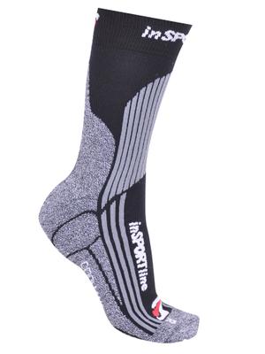 Multifunkční ponožky inSPORTline COOLMAX a ionty stříbra  černá