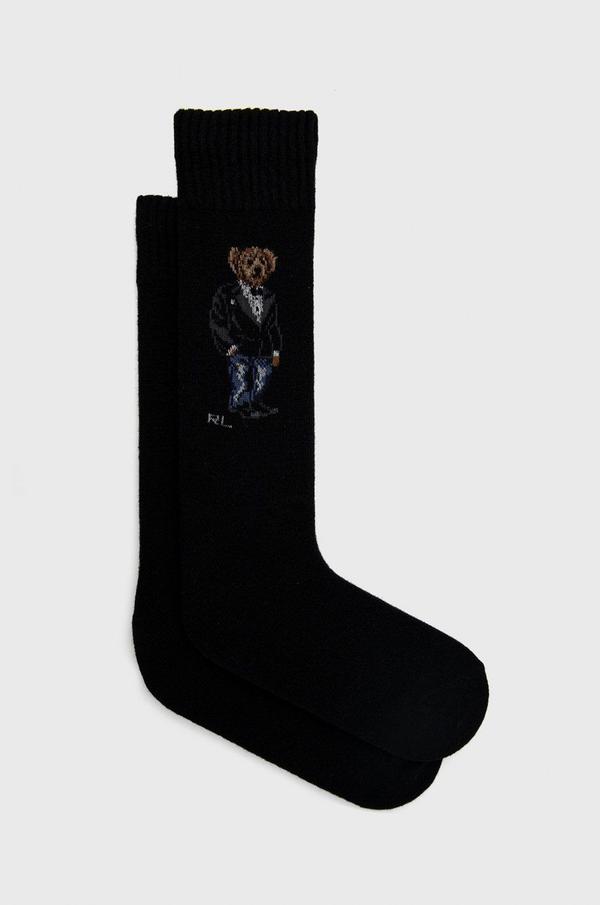 Vlněné ponožky Polo Ralph Lauren černá barva