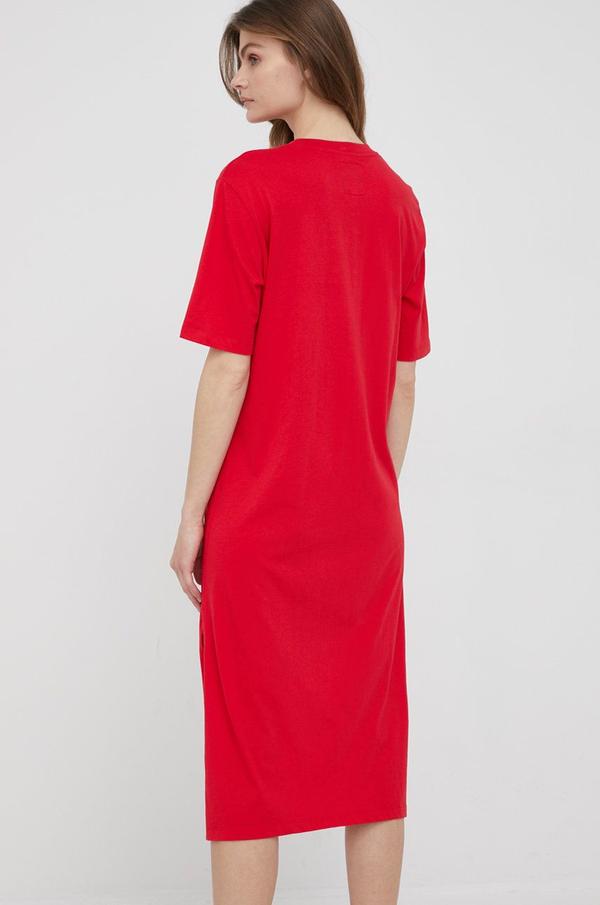 Šaty Armani Exchange červená barva, maxi, oversize