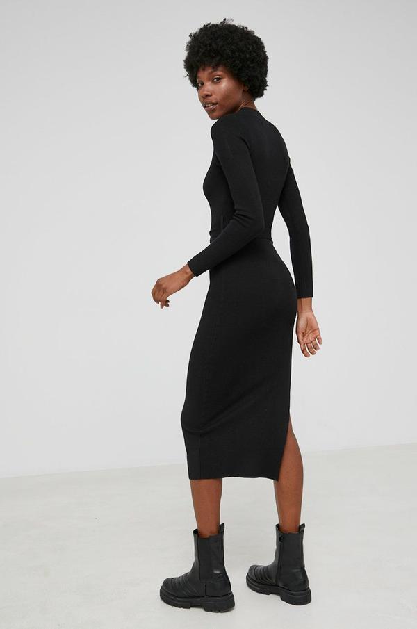 Šaty Answear Lab černá barva, maxi, přiléhavá