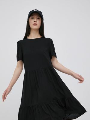 Šaty Vila černá barva, mini, áčková
