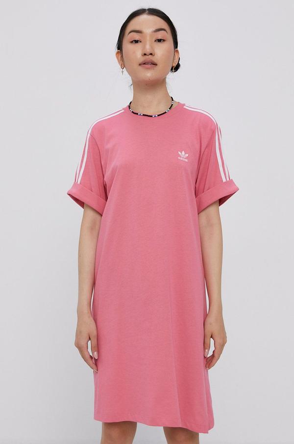 Šaty adidas Originals H35503 růžová barva, mini, jednoduché