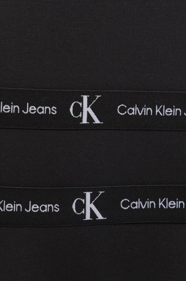 Dívčí šaty Calvin Klein Jeans černá barva, mini, áčková