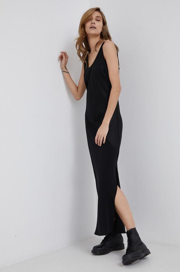 Šaty Calvin Klein černá barva, maxi, áčkové