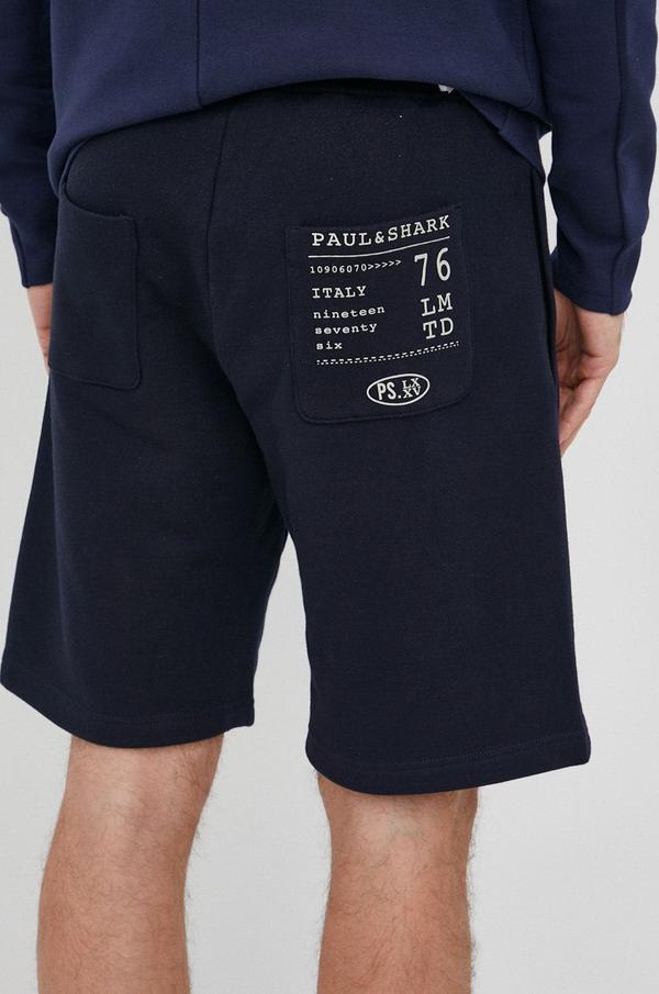 Bavlněné šortky Paul&Shark pánské, tmavomodrá barva