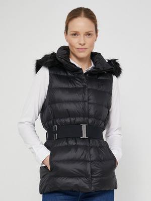 Péřová vesta Polo Ralph Lauren dámská, černá barva, zimní