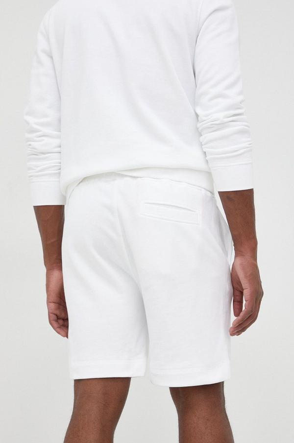 Bavlněné šortky BOSS Boss Casual pánské, bílá barva