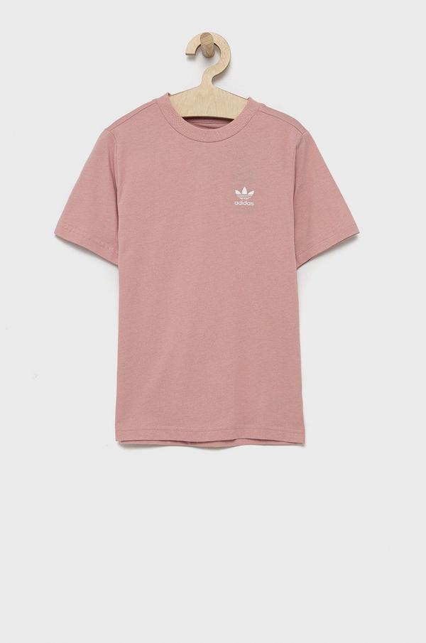 Dětské bavlněné tričko adidas Originals HD2059 růžová barva