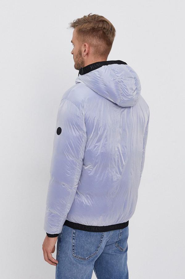 Péřová bunda Armani Exchange pánská, bílá barva, zimní