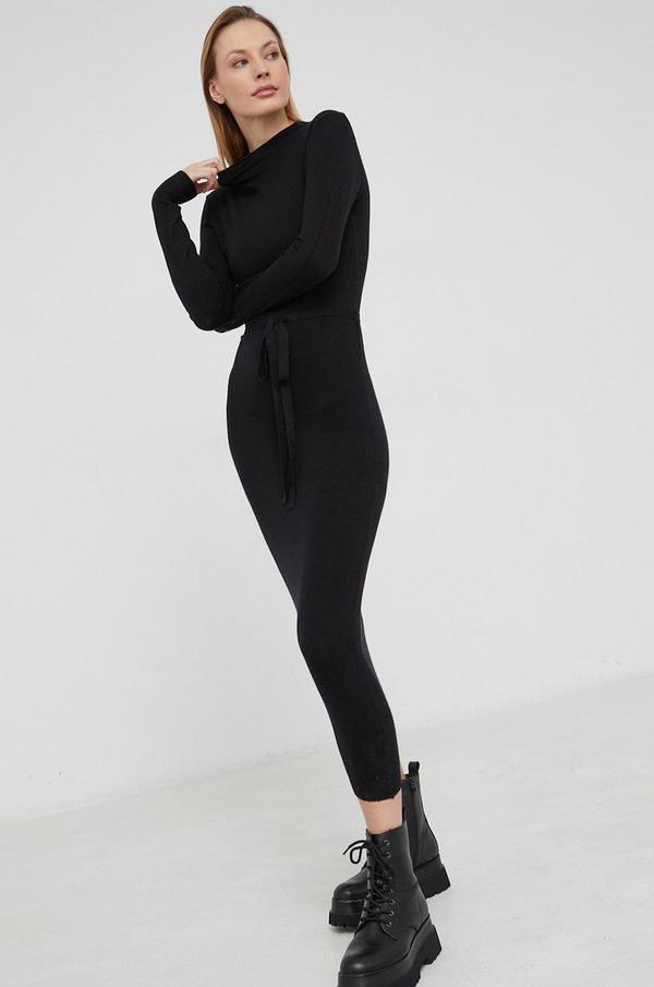 Šaty Answear Lab černá barva, maxi, jednoduchý