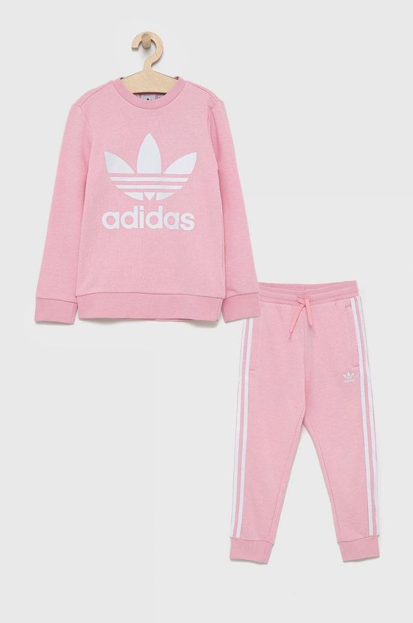 Dětská tepláková souprava adidas Originals HC1995 růžová barva