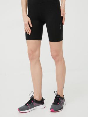Sportovní šortky Icebreaker Fastray dámské, černá barva, hladké, high waist