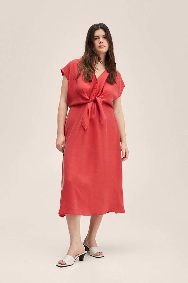 Šaty Mango Marte2 červená barva, mini, jednoduchý