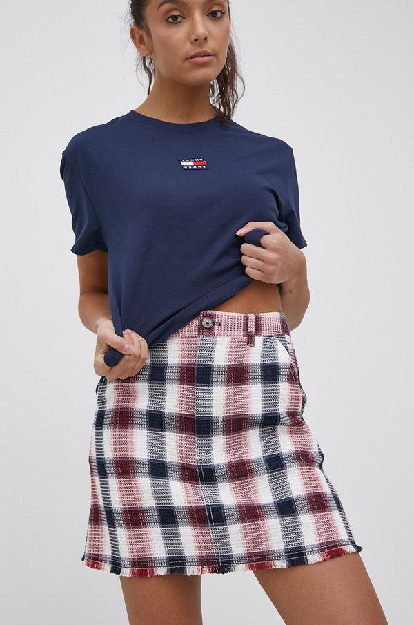 Bavlněná sukně Tommy Jeans mini, jednoduchý