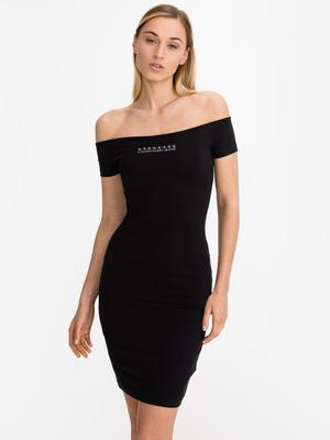Calvin Klein Stretch Off-Shoulder Šaty Černá