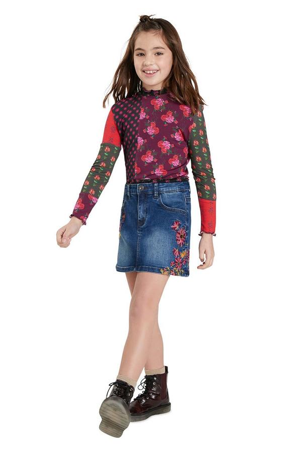 Dětská riflová sukně Desigual mini, jednoduchá