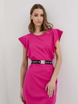 Šaty Liu Jo růžová barva, mini, jednoduchý