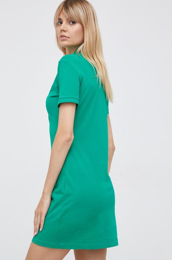 Šaty Lacoste zelená barva, mini, jednoduchý