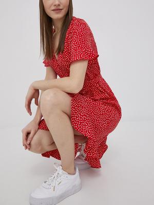 Šaty Vero Moda červená barva, mini, áčková