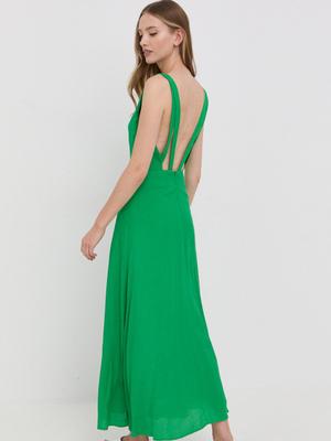 Šaty Silvian Heach zelená barva, maxi, áčková
