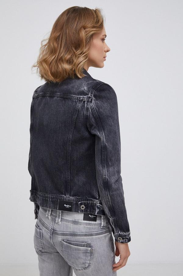Džínová bunda Pepe Jeans Thrift dámská, šedá barva, přechodná