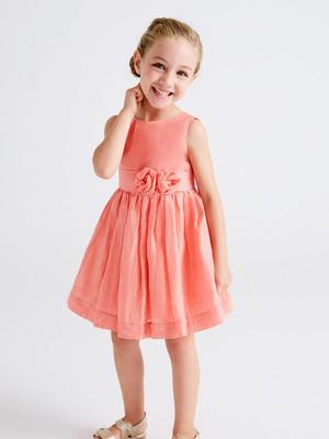 Dívčí šaty Mayoral oranžová barva, mini, áčková