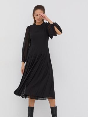 Šaty The Kooples černá barva, midi, jednoduché