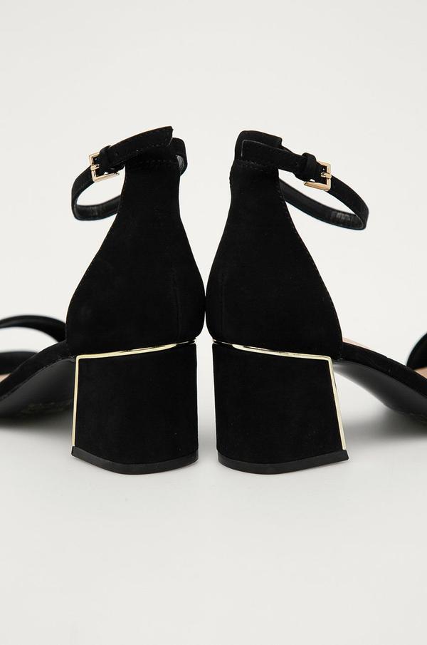 Semišové sandály Aldo černá barva