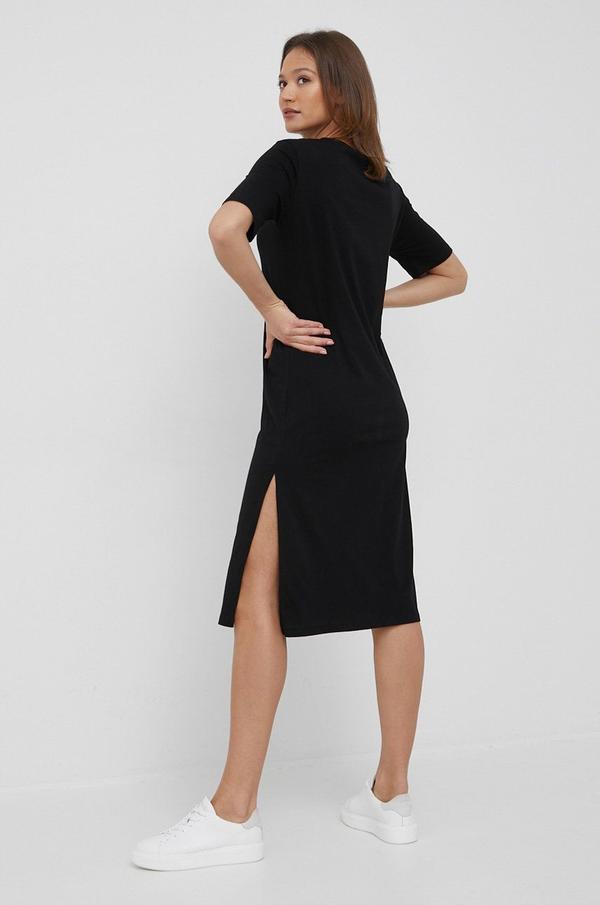 Bavlněné šaty Armani Exchange černá barva, mini, jednoduchý