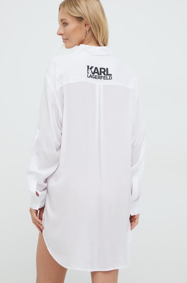 Plážové šaty Karl Lagerfeld bílá barva