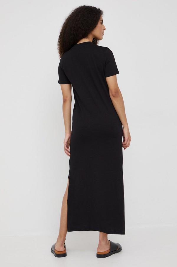 Bavlněné šaty Calvin Klein Jeans černá barva, maxi