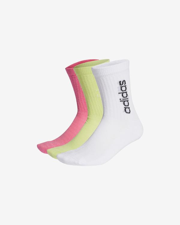 adidas Performance Half-Cushioned Vertical Crew Ponožky 3 páry Růžová Žlutá Bílá