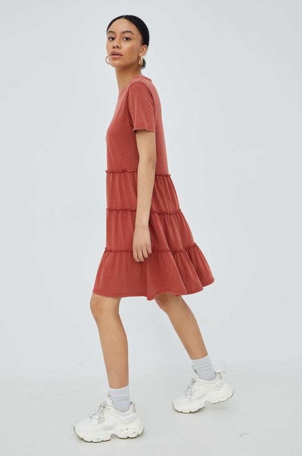 Bavlněné šaty JDY červená barva, mini