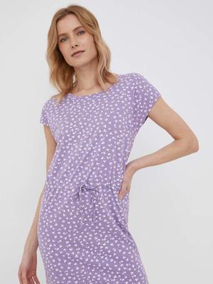 Bavlněné šaty Only fialová barva, mini