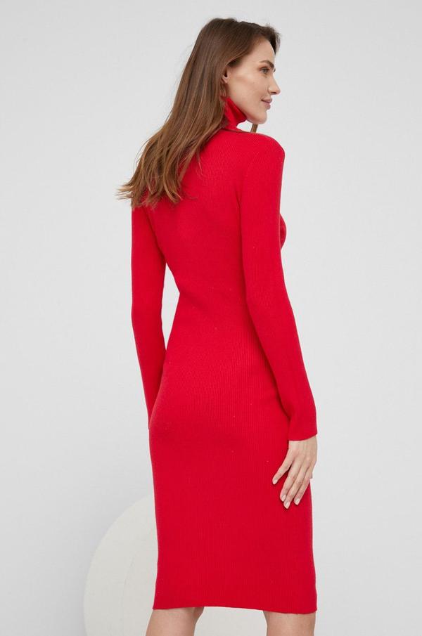 Šaty Answear Lab červená barva, mini, přiléhavá