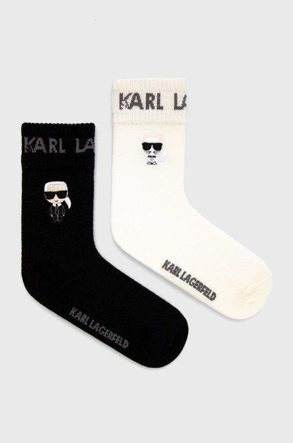 Kašmírové ponožky Karl Lagerfeld černá barva