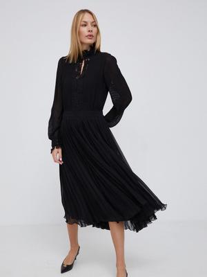 Šaty Polo Ralph Lauren černá barva, midi, áčkové