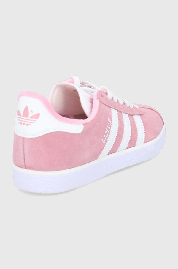 Boty adidas Originals Gazelle růžová barva, na plochém podpatku