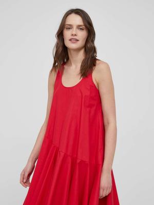 Bavlněné šaty Armani Exchange červená barva, mini, áčková