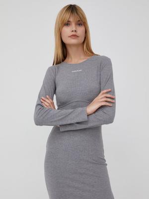 Šaty Calvin Klein Jeans šedá barva, mini, přiléhavá
