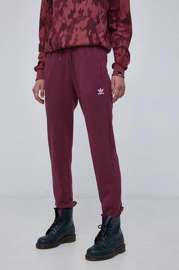 Kalhoty adidas Originals H37879 dámské, fialová barva, hladké